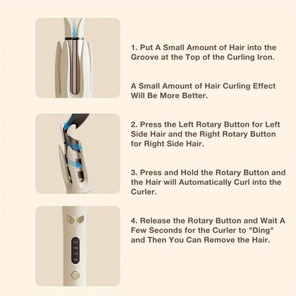 Automatic Hair Curler, 28mm Barrel, 4 Temperature Modes, Negative Ion Generator, Smart Timer And Sensor, Auto Off For Safety
